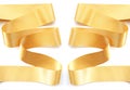 Golden ribbon border isolated on white. Royalty Free Stock Photo