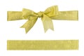 Golden ribbon bow isolated