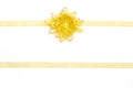 Golden ribbon isolated on white background.