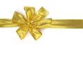 Golden ribbon - osolated on white background Royalty Free Stock Photo