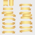 Golden ribbon set. Royalty Free Stock Photo