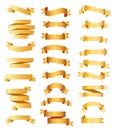Golden ribbons set Royalty Free Stock Photo