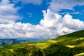 Golden rice terraced fields at harvesting time. Royalty Free Stock Photo