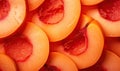 Golden rich orange apricots slice. Created with generative AI tools Royalty Free Stock Photo