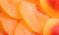 Golden rich orange apricots slice. Created with generative AI tools Royalty Free Stock Photo