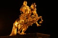 Golden rider as one of the symbols of Dresden Royalty Free Stock Photo