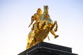 The Golden Rider or Goldener Reiter, the statue of August the Strong in Dresden, Saxony, Germany. November 2019 Royalty Free Stock Photo