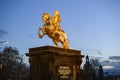 The Golden Rider or Goldener Reiter, the statue of August the Strong in Dresden, Saxony, Germany. November 2019 Royalty Free Stock Photo