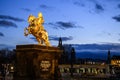 The Golden Rider or Goldener Reiter, the statue of August the Strong in Dresden, Saxony, Germany. November 2019 Royalty Free Stock Photo