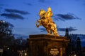 The Golden Rider or Goldener Reiter, the statue of August the Strong in Dresden, Saxony, Germany. November 2019 Royalty Free Stock Photo