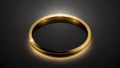 Golden ring on a black background