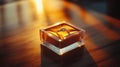Golden Ring Box In Warm Sunset Light Royalty Free Stock Photo