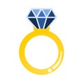 golden ring diamond vector illustration Royalty Free Stock Photo