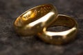 Golden ring with engraved dates