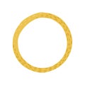 Golden ring isolated on white background. Cartoon circular hand drawn sketch white color