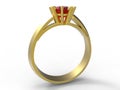 Golden ring with ruby gemstone Royalty Free Stock Photo