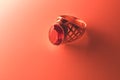 Golden ring with ruby isolated background Royalty Free Stock Photo