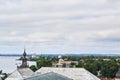 The Golden Ring of Russia. Top view of Rostov the Great and Nero lake Royalty Free Stock Photo