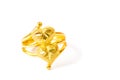 Golden ring twin heart shape. Royalty Free Stock Photo