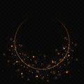 Golden ring.Vector luxury sparkling frame.Christmas Royalty Free Stock Photo