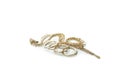 Golden rings and chain isolated on white background Royalty Free Stock Photo