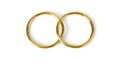 Golden rings isolated on white Royalty Free Stock Photo