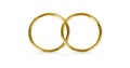 Golden rings isolated on white Royalty Free Stock Photo