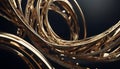 Golden Rings Twisting In Harmony Royalty Free Stock Photo