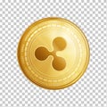 Golden Ripple blockchain coin symbol.