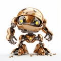 Golden Robot 3d Rendering In Skottie Young Style