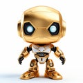 Golden Robot Figurine With Celebrity And Pop Culture References