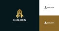 Golden Rocket House Logo Design. Luxury House Logo Royalty Free Stock Photo
