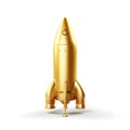 Golden rocket, space ship