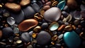 Golden rocks and sparkling pebbles Royalty Free Stock Photo