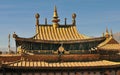 The golden roof of Jokhang Monastery in Lhasa Royalty Free Stock Photo