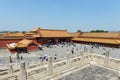 Golden roof and red wall of the Forbidden City