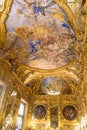 Golden room, Lorenzo De Ferrari. Interior of Palazzo Carrega Cataldi in Genoa. Italy