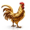 Golden rooster isolated on white background Royalty Free Stock Photo