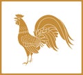 Golden rooster isolated on white background Royalty Free Stock Photo