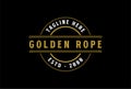 Golden Rope Badge Emblem Stamp Label Logo Design Vector