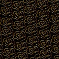 Golden rose pattern on black background