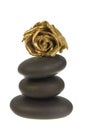 Golden rose in a Wax on ZEN stones