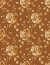 Golden roses, seamless floral pattern Royalty Free Stock Photo