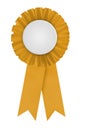 Circular pleated yellow ribbon winners badge Royalty Free Stock Photo