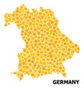 Golden Rotated Square Mosaic Map of Germany