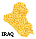 Golden Rotated Square Mosaic Map of Iraq