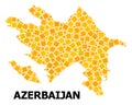Golden Rotated Square Pattern Map of Azerbaijan