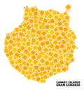 Golden Rotated Square Pattern Map of Gran Canaria Royalty Free Stock Photo