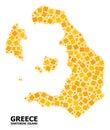 Golden Rotated Square Pattern Map of Santorini Island Royalty Free Stock Photo
