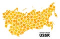 Golden Rotated Square Pattern Map of USSR